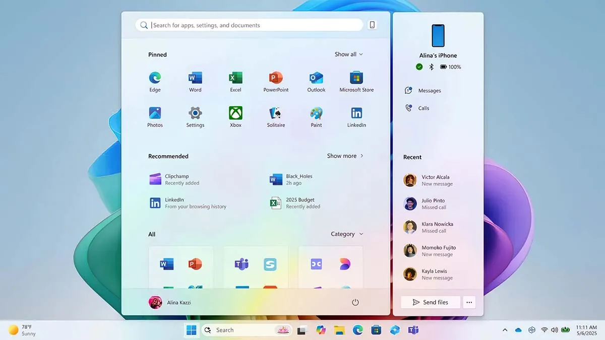 Windows 11 получит новое меню Пуск